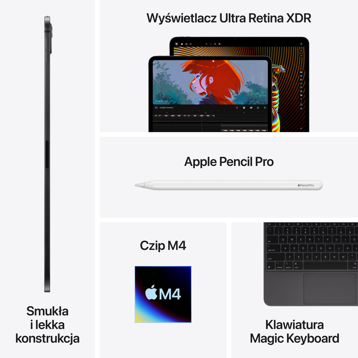 Apple iPad Pro 11'' M4 2TB Wi-Fi ze szkłem nanostrukturalnym - srebrny 2024