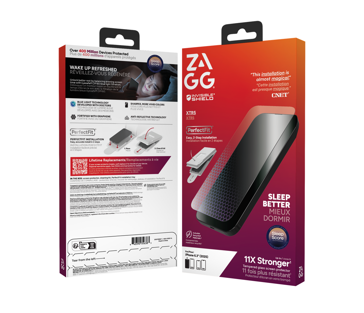 ZAGG Invisibleshield Glass XTR5 - szkło ochronne z grafenem i filtrem światła niebieskiego do iPhone 17