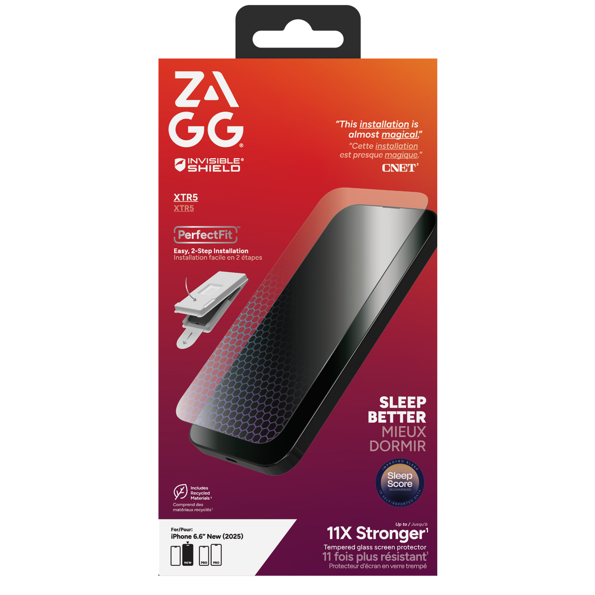 ZAGG Invisibleshield Glass XTR5 - szkło ochronne z grafenem i filtrem światła niebieskiego do iPhone Air