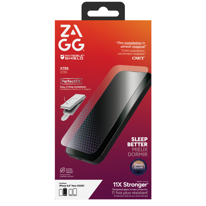 ZAGG Invisibleshield Glass XTR5 - szkło ochronne z grafenem i filtrem światła niebieskiego do iPhone Air