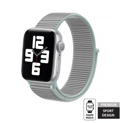 Crong Nylon - Pasek sportowy do Apple Watch 38 40 41mm Pastel Grey