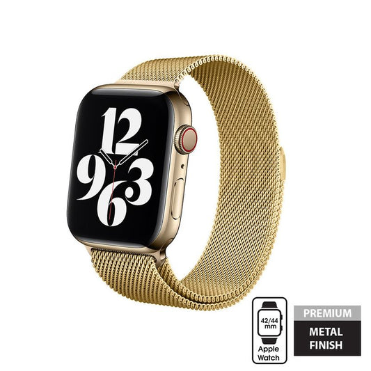 Crong Milano Steel - Pasek ze stali nierdzewnej Apple Watch 44 45 46 49 mm złoty