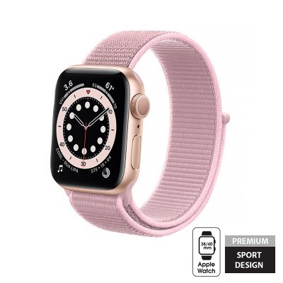 Crong Nylon - Pasek sportowy do Apple Watch 38 40 41mm Powder Pink