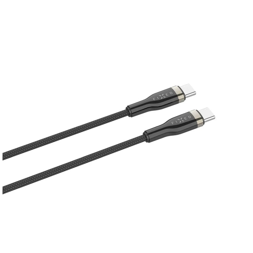 Kabel w oplocie FIXED USB-C USB-C 1,2m 100W czarny