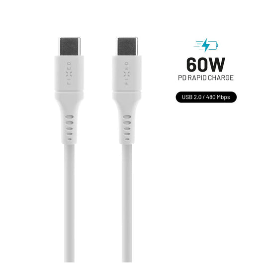 Kabel FIXED USB-C USB-C 1,2m 60W biały