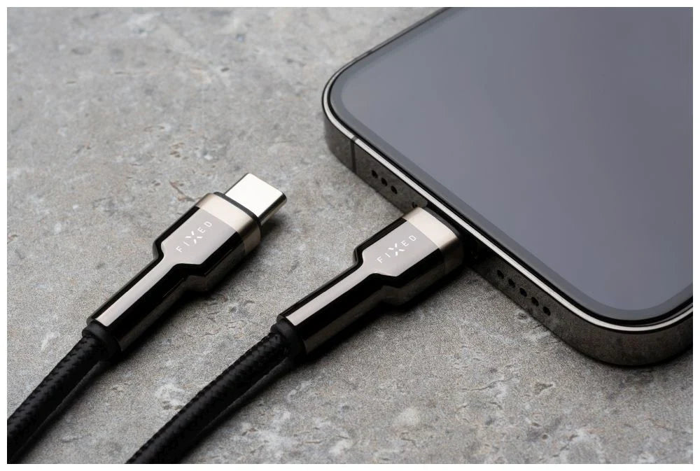 Kabel w oplocie FIXED USB-C USB-C 2m 100W czarny