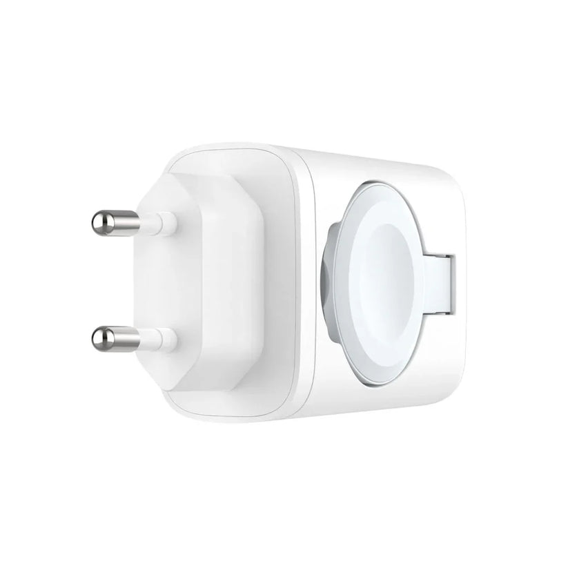FIXED Power Socket Travel Charger - ładowarka Apple Watch USB-C USB-A 33W biała