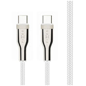 Kabel w oplocie FIXED USB-C USB-C 2m 100W biały