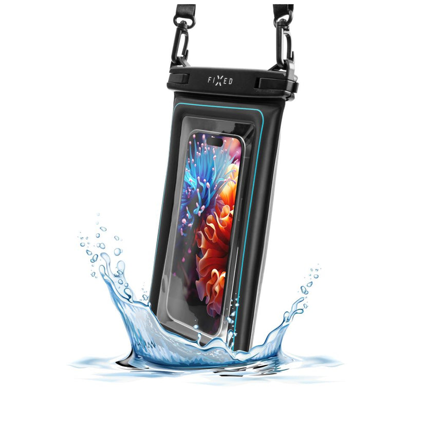 Etui wodoszczelne FIXED Float Max do iPhone przeźroczyste czarne
