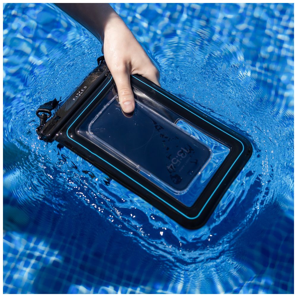 Etui wodoszczelne FIXED Float Max do iPhone przeźroczyste czarne