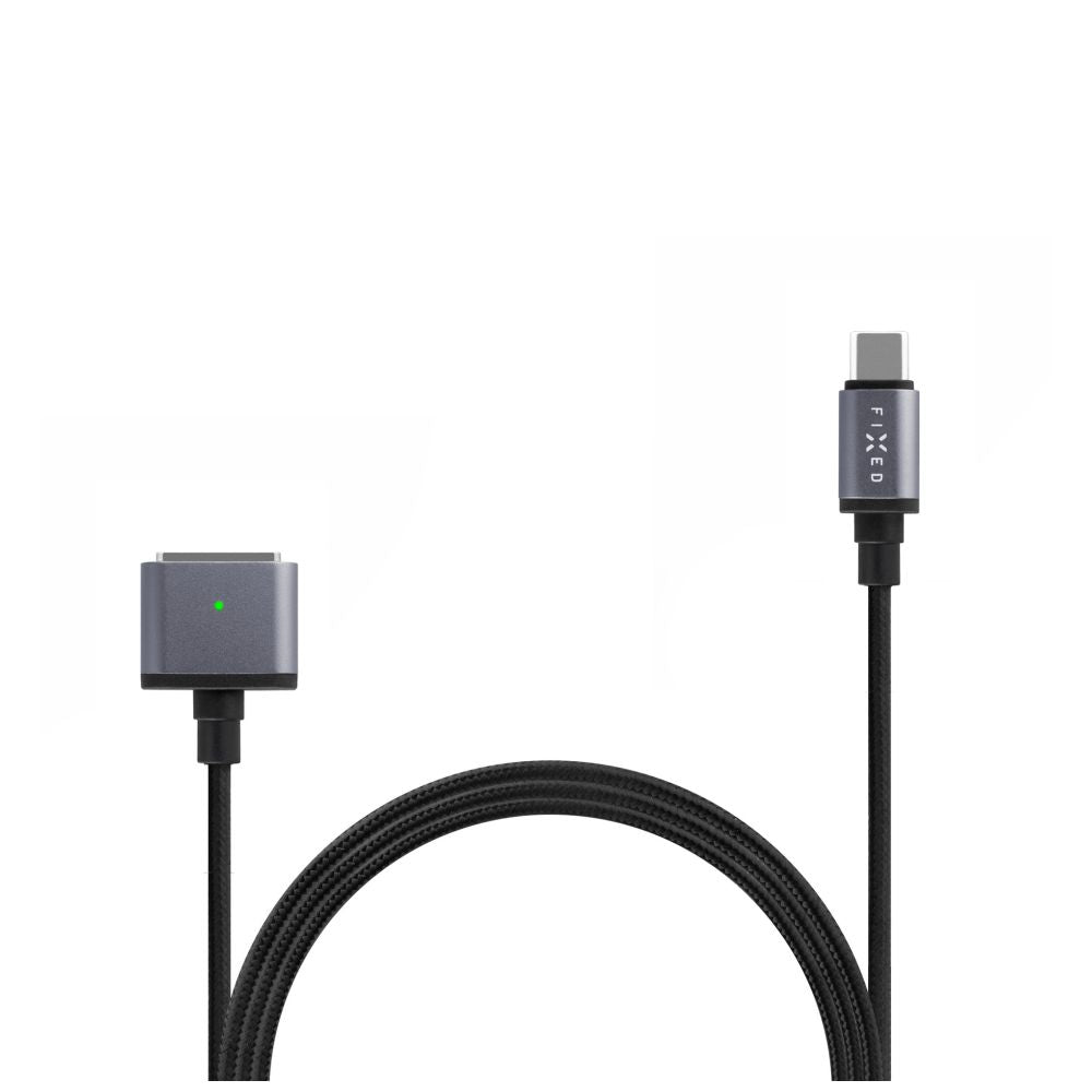 Kabel do ładowania w oplocie FIXED USB-C MagSafe 3, 2m, 140W szary