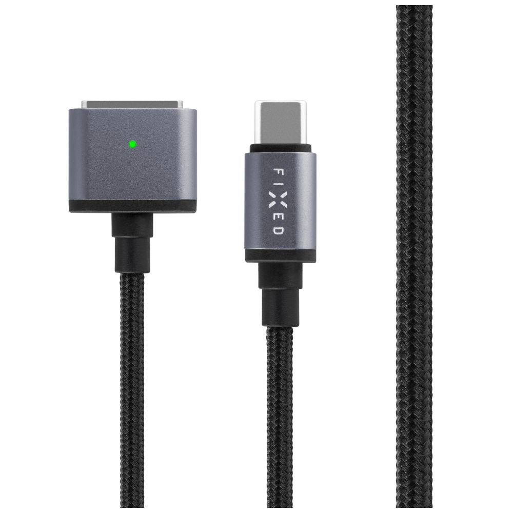 Kabel do ładowania w oplocie FIXED USB-C MagSafe 3, 2m, 140W szary
