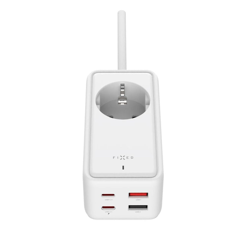 Listwa ładująca FIXED GaN III - 2xUSB-C 2xUSB, 1,5m, PD 65W, biała