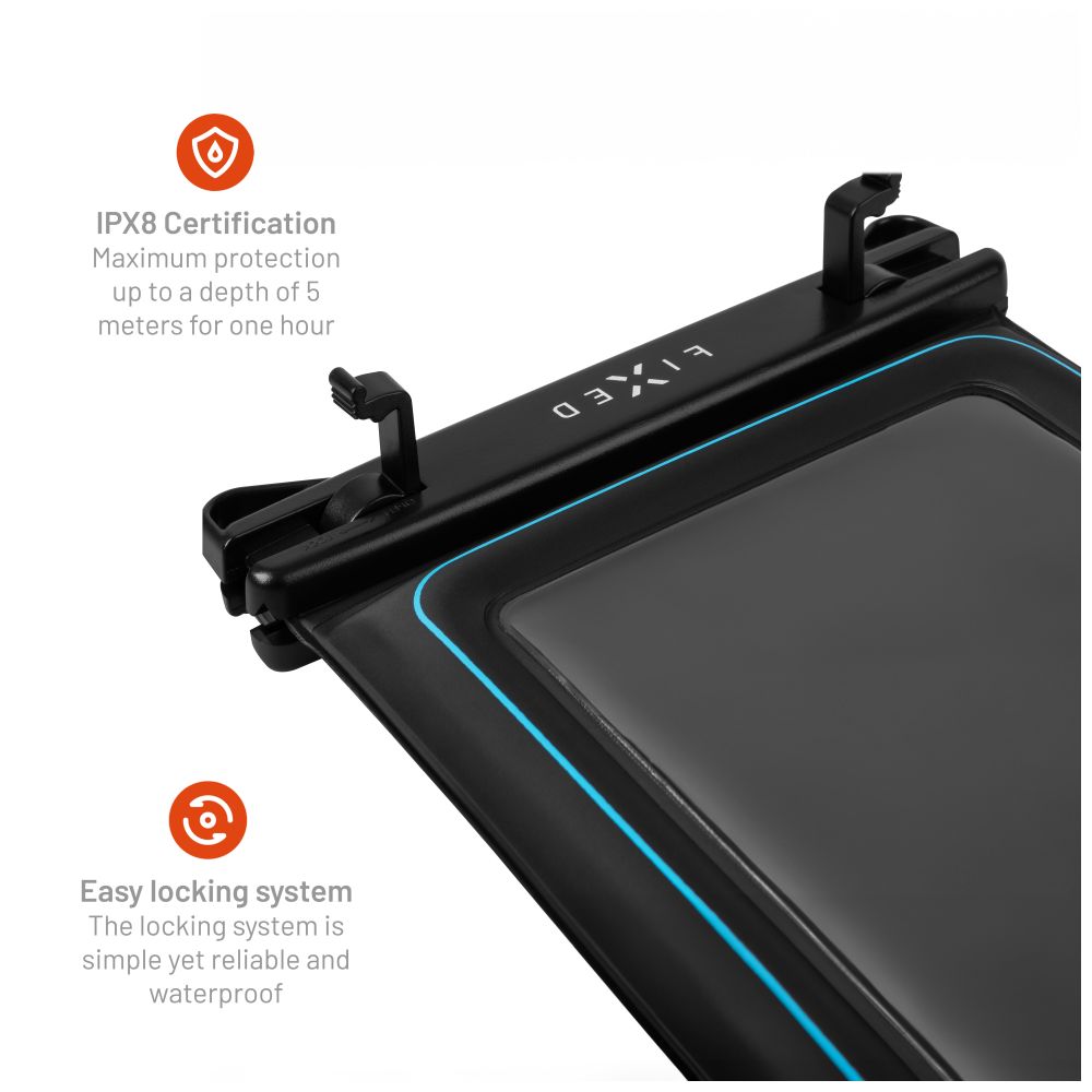 Etui wodoszczelne FIXED Float Max do iPhone przeźroczyste czarne