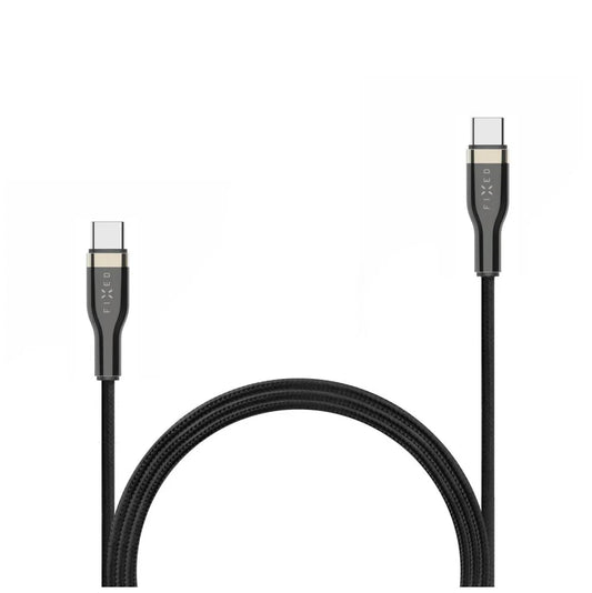 Kabel w oplocie FIXED USB-C USB-C 1,2m 100W czarny