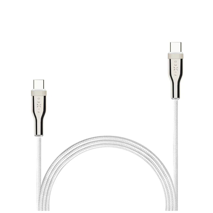 Kabel w oplocie FIXED USB-C USB-C 2m 100W biały