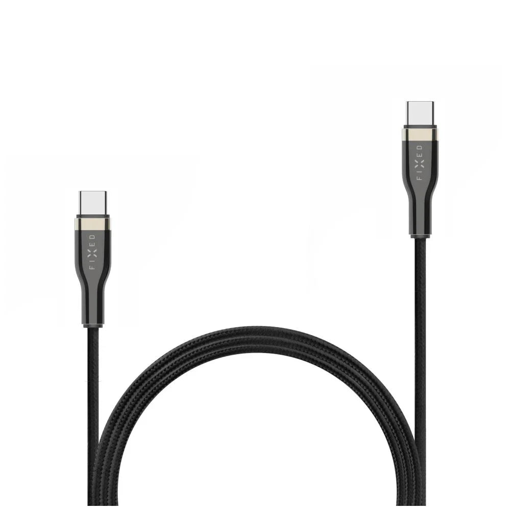 Kabel w oplocie FIXED USB-C USB-C 2m 100W czarny