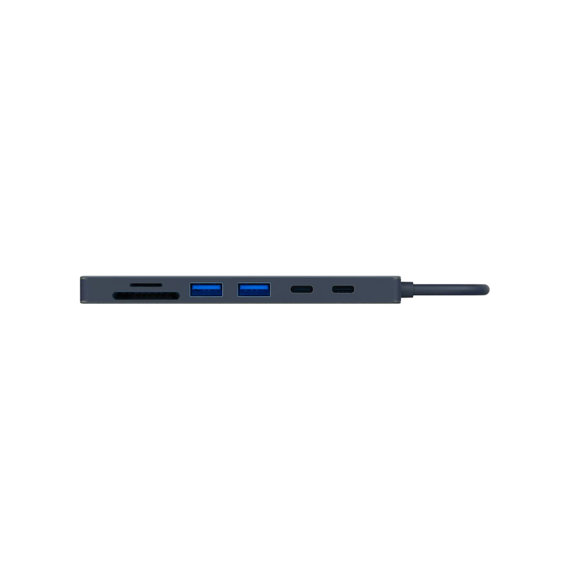 JCPAL Linx USB-C 7in1 - przejściówka USB-C (2 x USB-A 3.0 / USB-C 3.1 / HDMI 60Hz / czytnik kart micro/SD / PD 100W) indygo