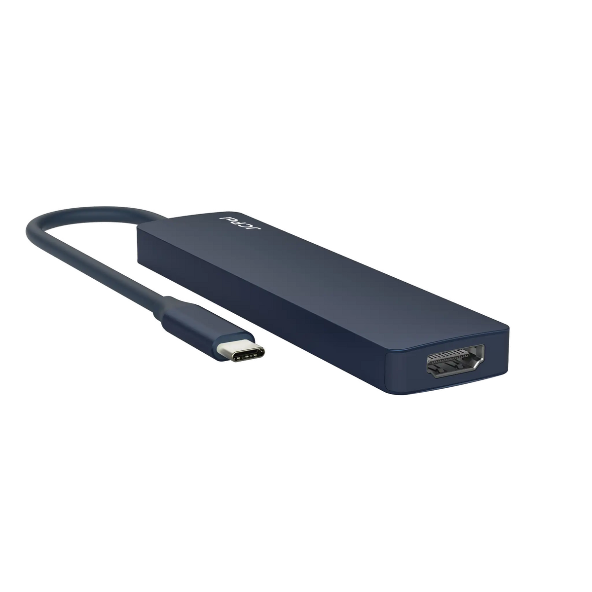 JCPAL Linx USB-C 7in1 - przejściówka USB-C (2 x USB-A 3.0 / USB-C 3.1 / HDMI 60Hz / czytnik kart micro/SD / PD 100W) indygo
