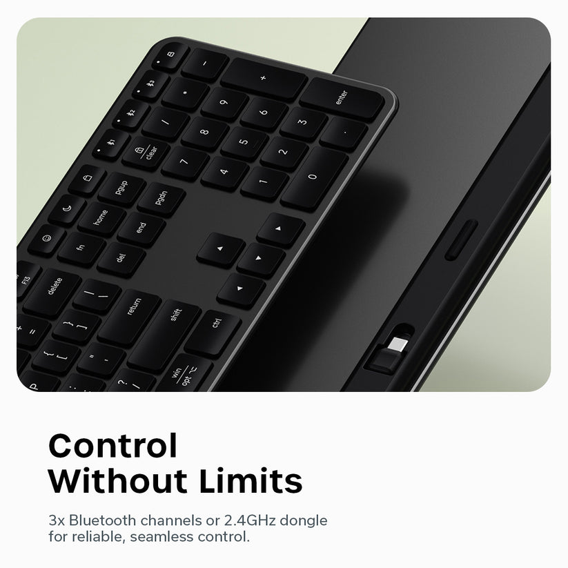 Satechi Slim EX3 - klawiatura BT do trzech urządzeń z przełącznikiem trybu Mac/Windows space black