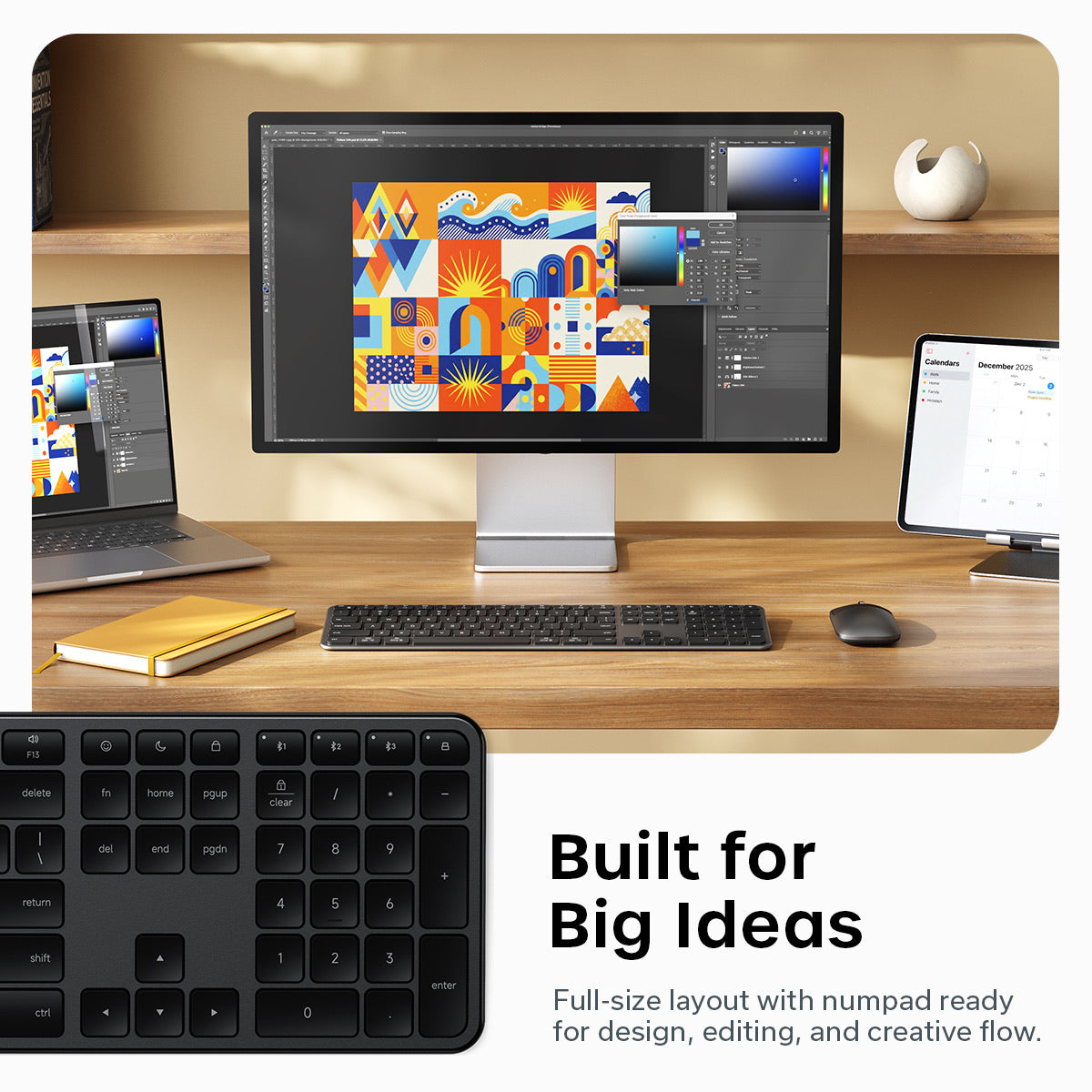 Satechi Slim EX3 - klawiatura BT do trzech urządzeń z przełącznikiem trybu Mac/Windows space black