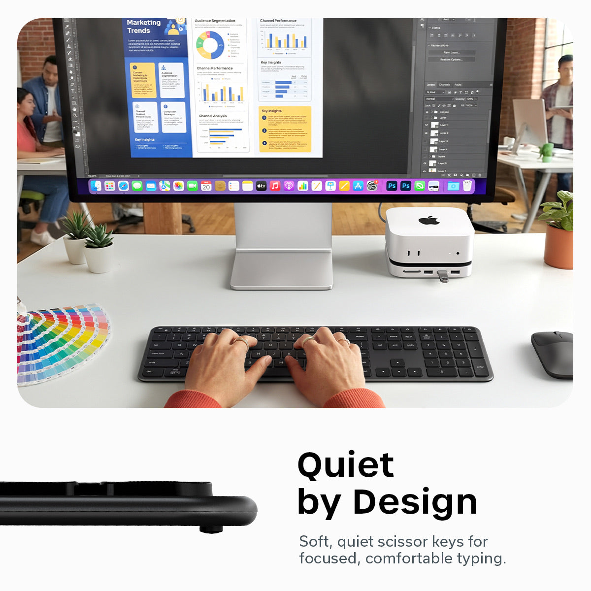 Satechi Slim EX3 - klawiatura BT do trzech urządzeń z przełącznikiem trybu Mac/Windows space black