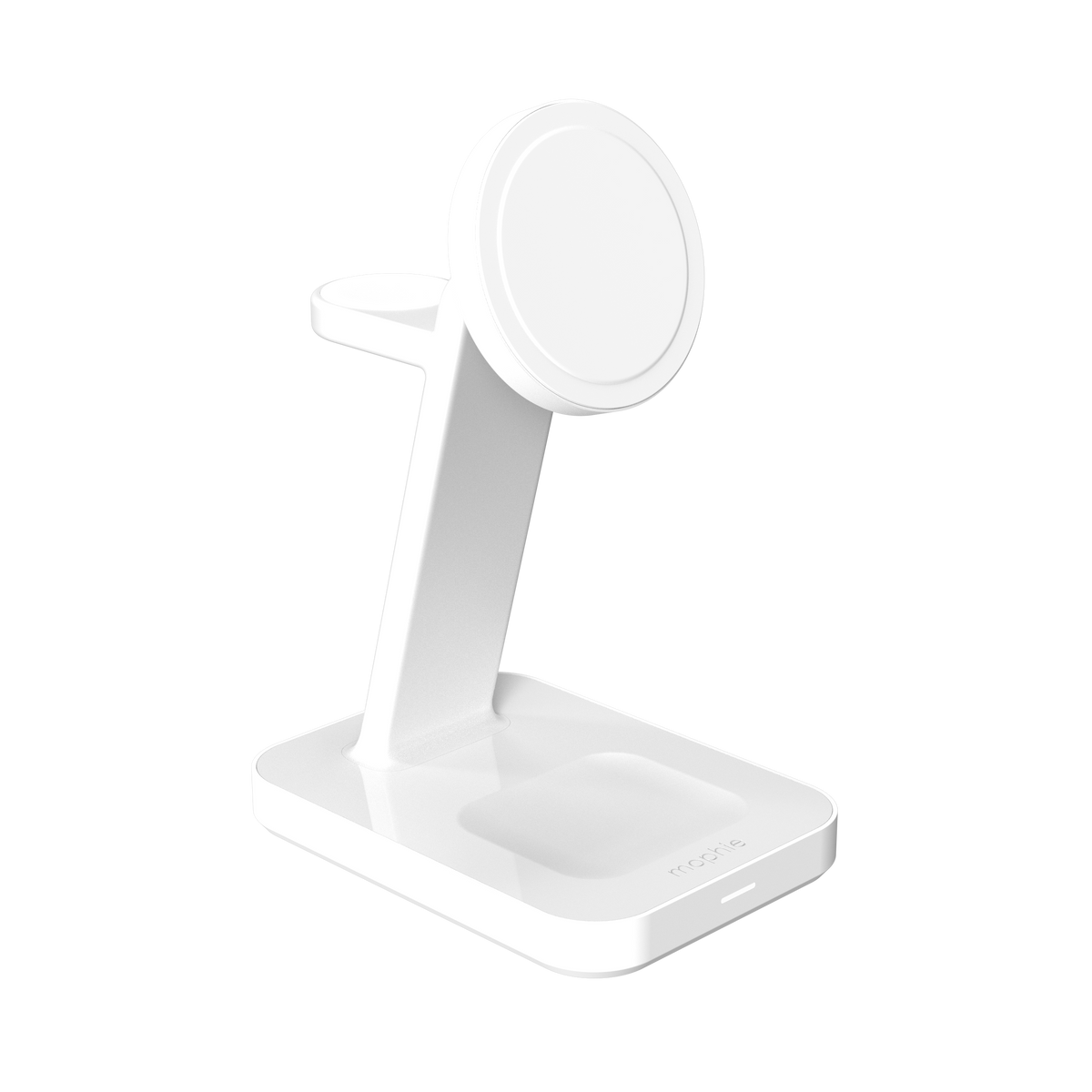 Mophie Snap+ 3-in-1 Qi2 wireless charge stand - stojąca ładowarka bezprzewodowa do trzech urządzeń kompatybilna z MagSafe i Qi2 biała