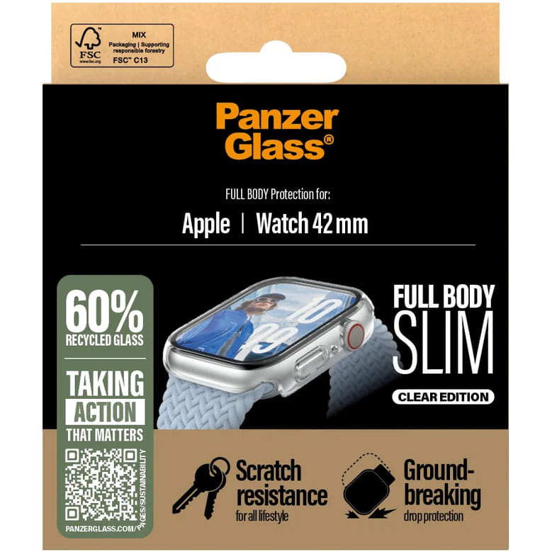 PanzerGlass Snappie Full Body - osłona do Apple Watch 10 11 42mm przeźroczysta