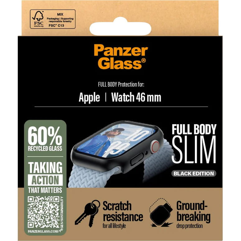 PanzerGlass Snappie Full Body - osłona do Apple Watch 10 11 46mm czarna