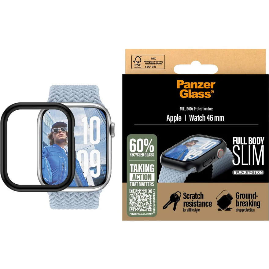 PanzerGlass Snappie Full Body - osłona do Apple Watch 10 11 46mm czarna