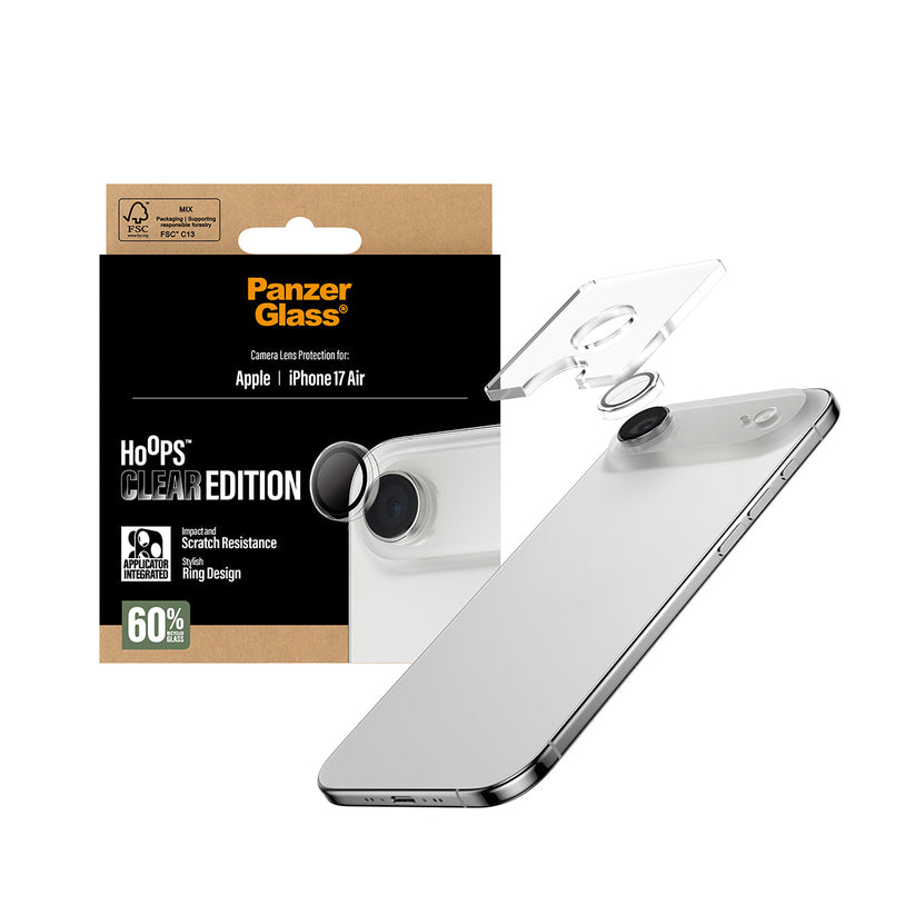 PanzerGlass Hoops Transparent Camera Lens Protector - osłonki na obiektywy do iPhone Air
