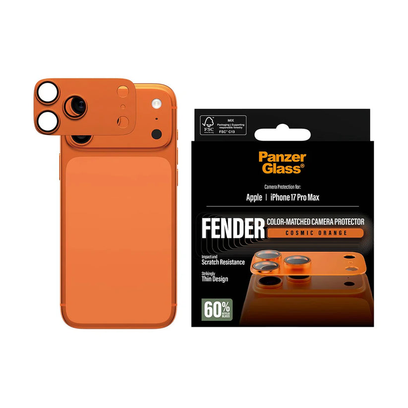 PanzerGlass Fender Camera Protector - osłona na aparat do iPhone 17 Pro Max pomarańczowa
