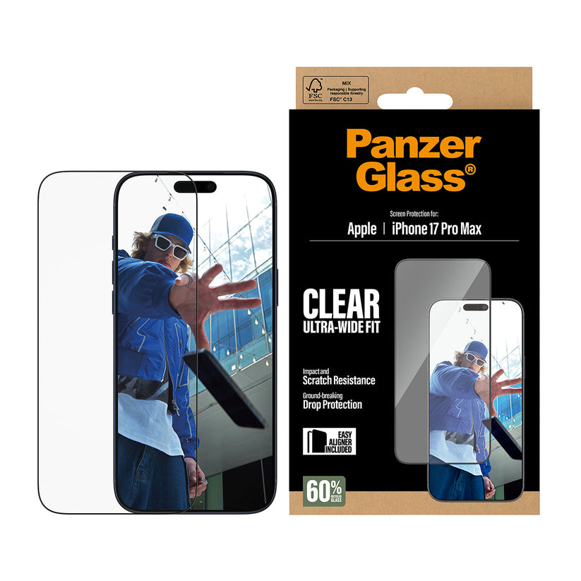 PanzerGlass Screen Protector Ultra-Wide Fit - szkło do iPhone 17 Pro Max czarna ramka