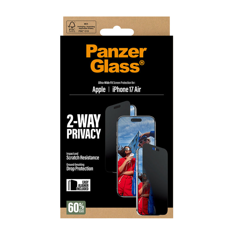 PanzerGlass 2-Way Privacy Screen Protector Ultra-Wide Fit - szkło prywatyzujące do iPhone Air