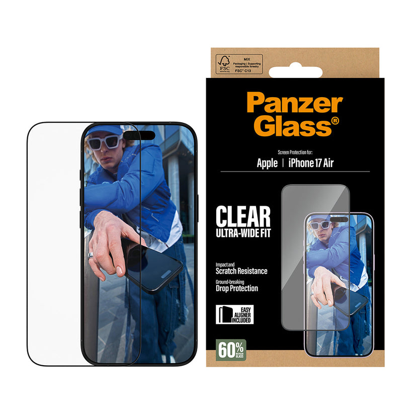 PanzerGlass Screen Protector Ultra-Wide Fit - szkło do iPhone Air czarna ramka