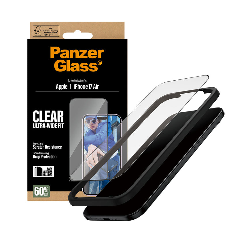 PanzerGlass Screen Protector Ultra-Wide Fit - szkło do iPhone Air czarna ramka