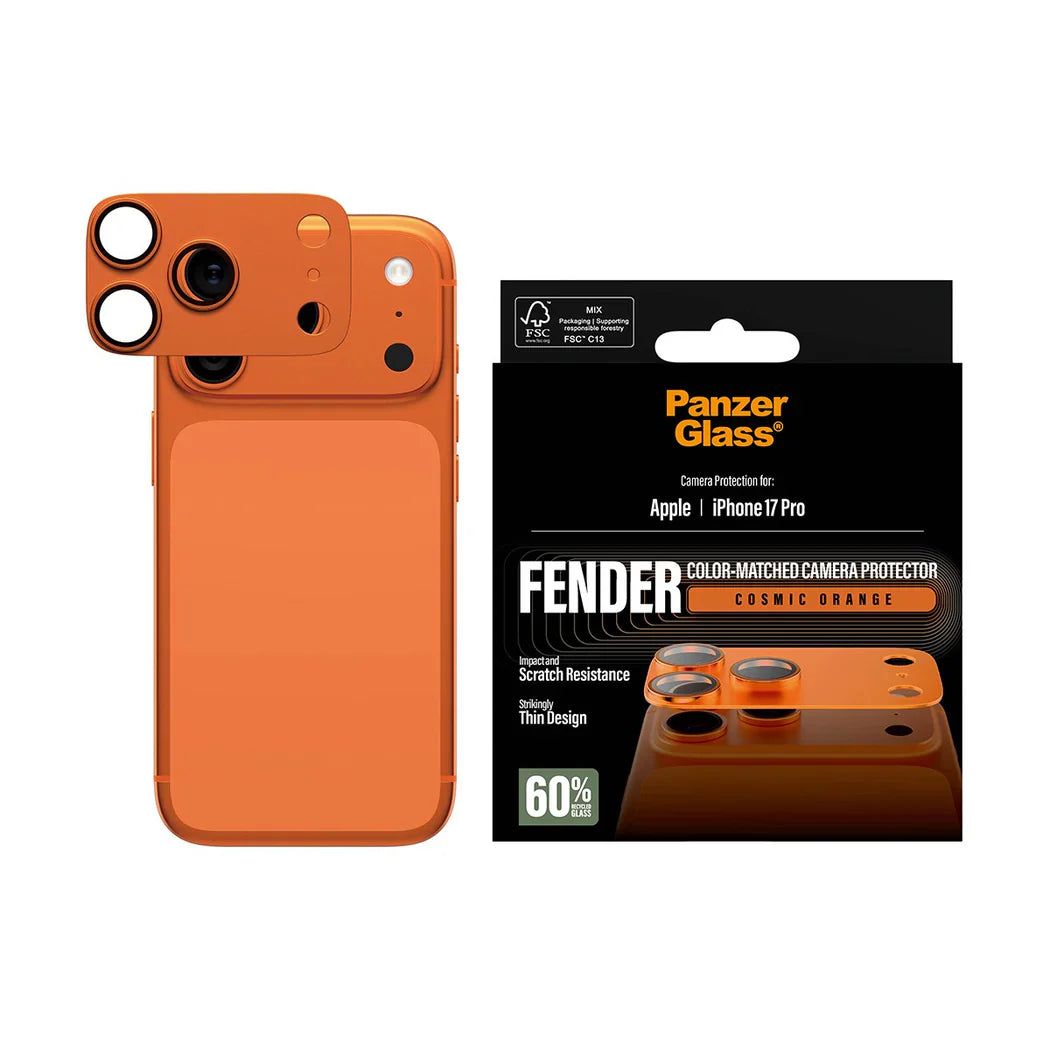 PanzerGlass Fender Camera Protector - osłona na aparat do iPhone 17 Pro pomarańczowa