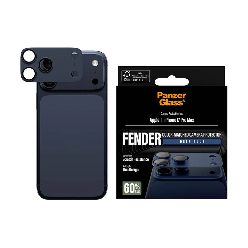PanzerGlass Fender Camera Protector - osłona na aparat do iPhone 17 Pro Max niebieska