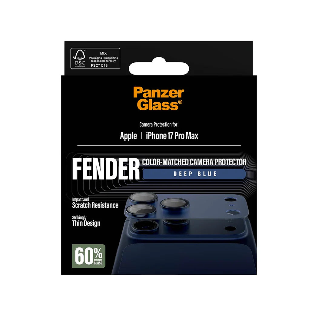 PanzerGlass Fender Camera Protector - osłona na aparat do iPhone 17 Pro Max niebieska