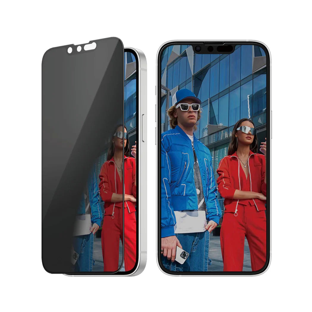 PanzerGlass Privacy Screen Protector Ultra-Wide Fit - szkło prywatyzujące do iPhone 17e 16e 14 13 13 Pro czarna ramka