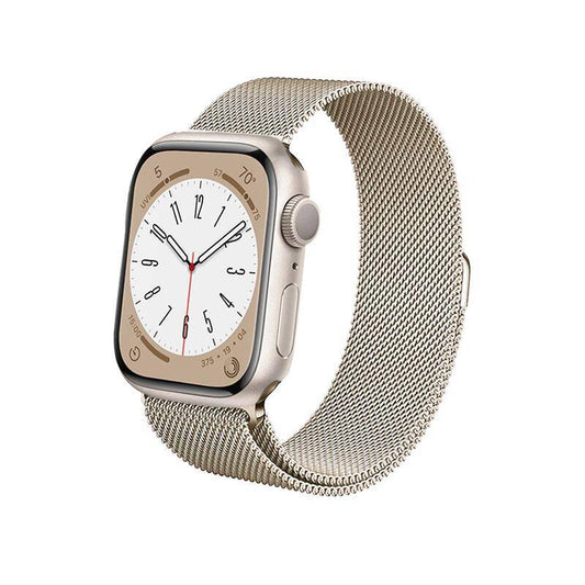 Crong Milano Steel – Pasek ze stali nierdzewnej do Apple Watch 38 40 41 42 mm szampański