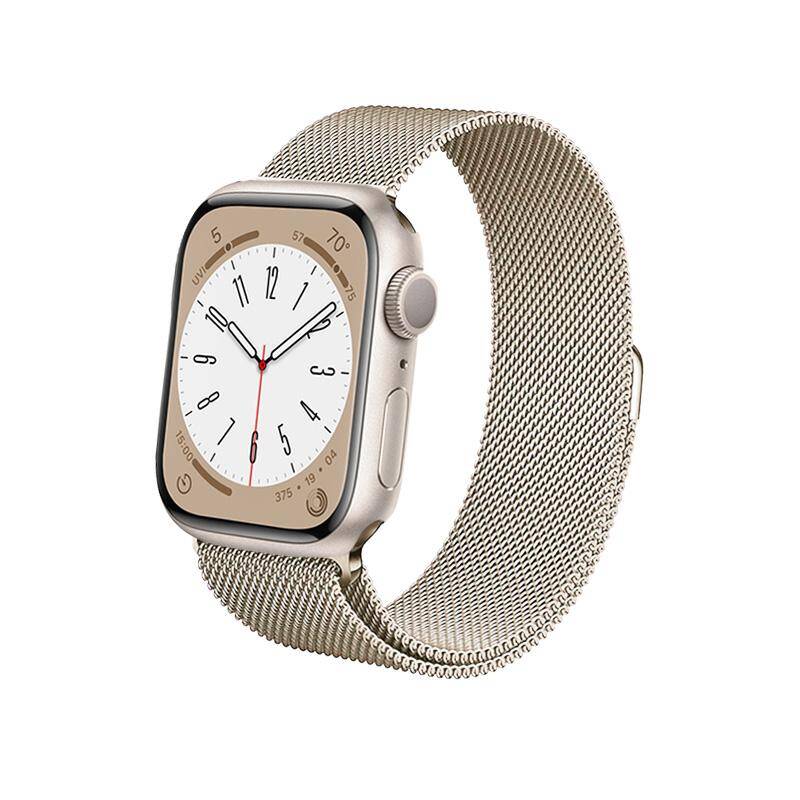 Crong Milano Steel – Pasek ze stali nierdzewnej do Apple Watch 44 45 46 49 mm szampański