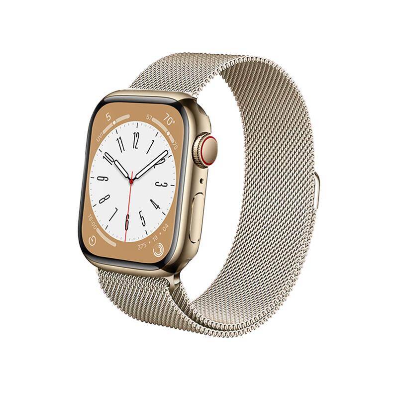 Crong Milano Steel – Pasek ze stali nierdzewnej do Apple Watch 44 45 46 49 mm szampański