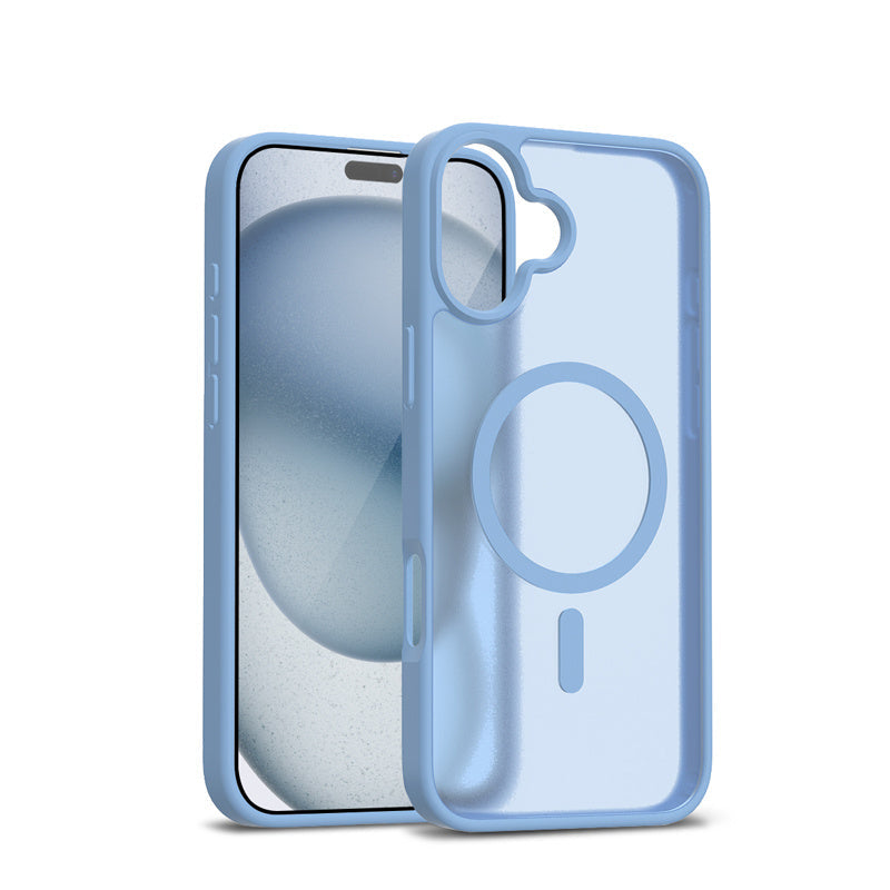 Crong Hybrid Matte Magnetic - MagSafe Case iPhone 17 niebieskie matowe