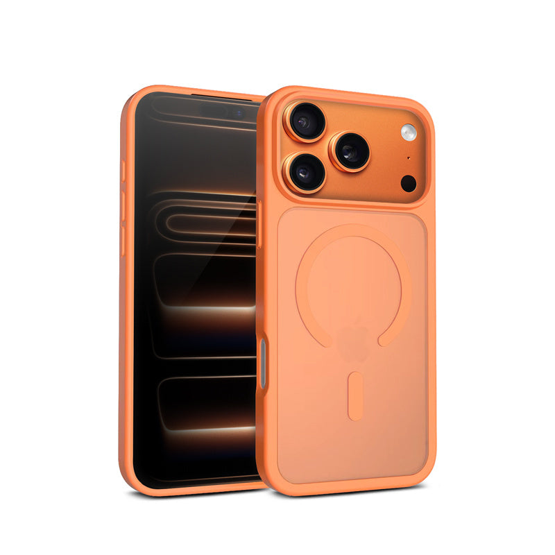 Crong Hybrid Matte Magnetic - MagSafe Case iPhone 17 Pro pomarańczowe matowe