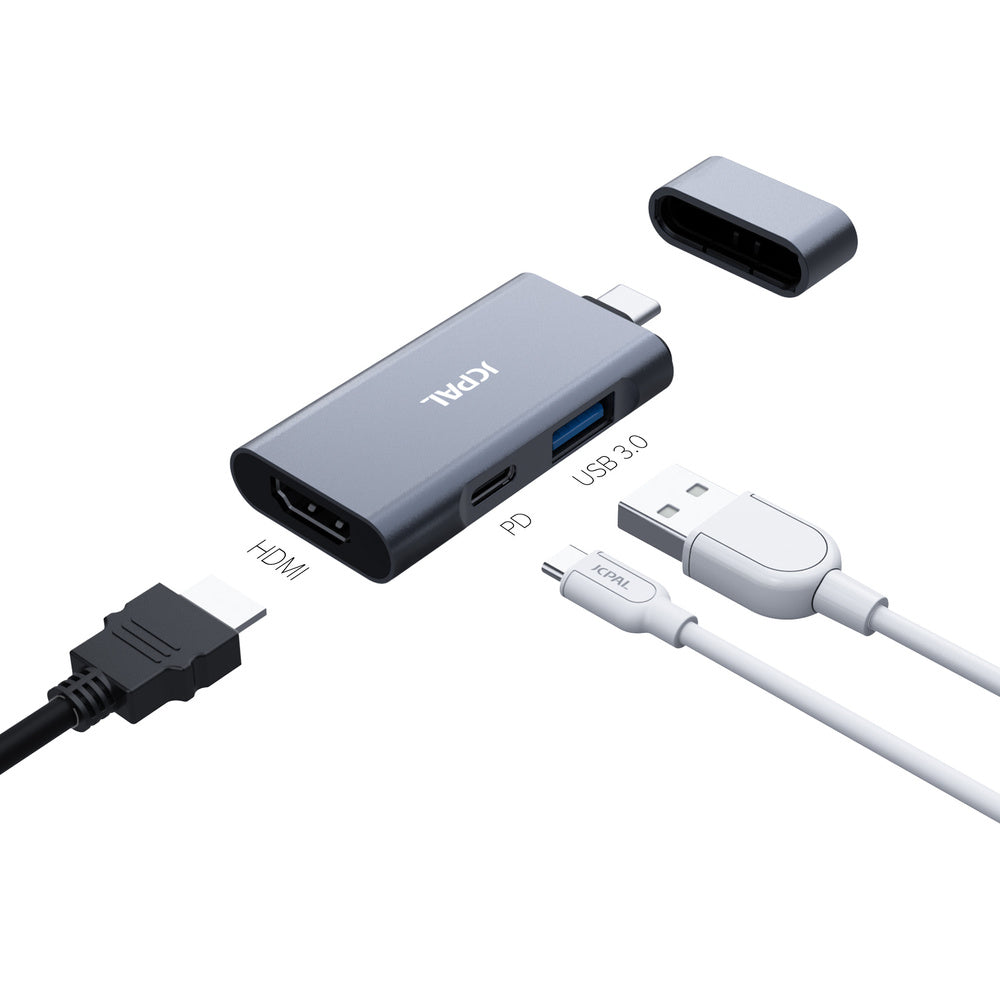 JCPAL USB-C 3-in-1 Travel Hub - hub HDMI PD USB-A 3.0
