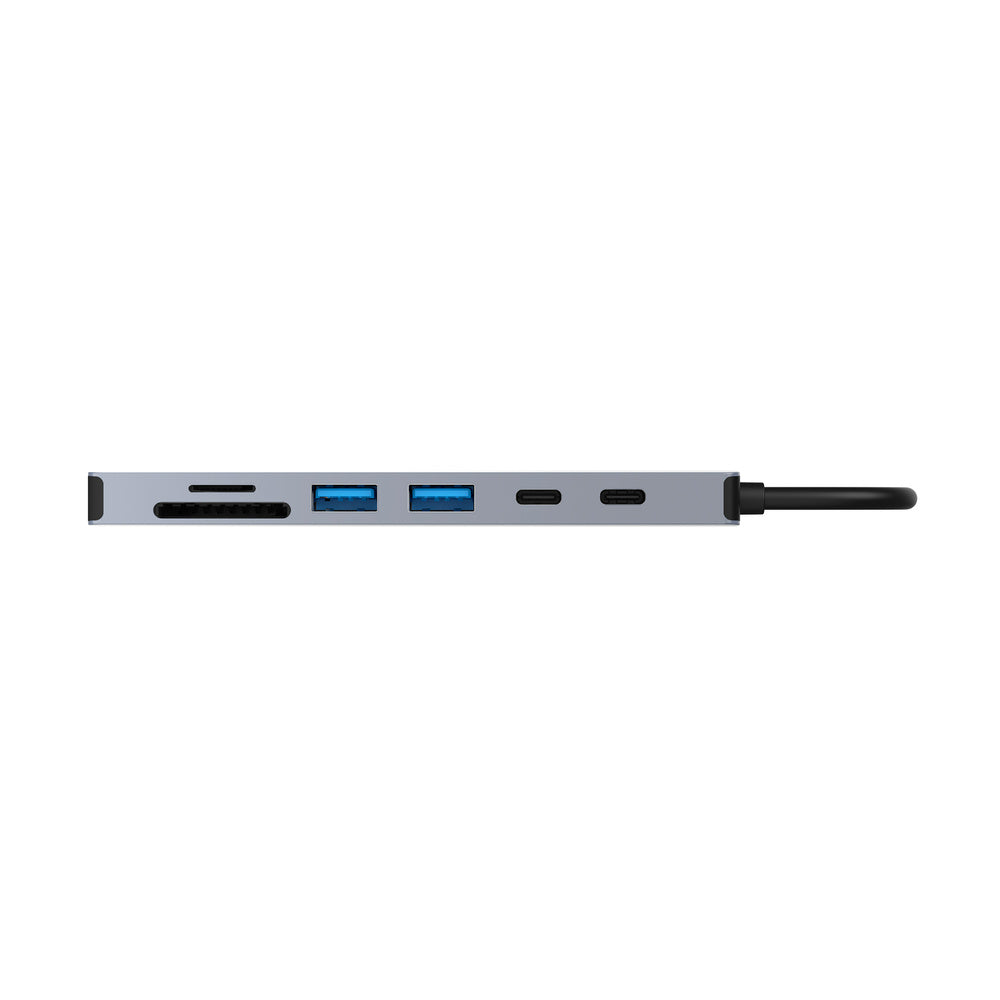 JCPAL Linx USB-C 7in1 - przejściówka USB-C (2 x USB-A 3.0 USB-C 3.1 HDMI 60Hz czytnik kart micro SD PD 100W)