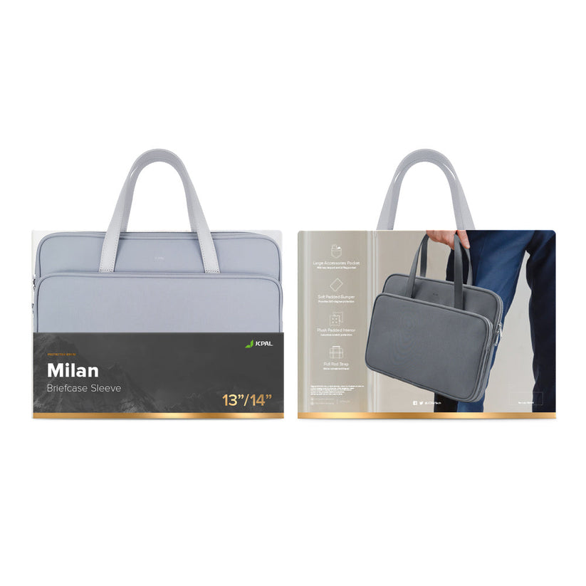 JCPal Milan Briefcase Sleeve - torba do MacBook 13 14" jasno szara