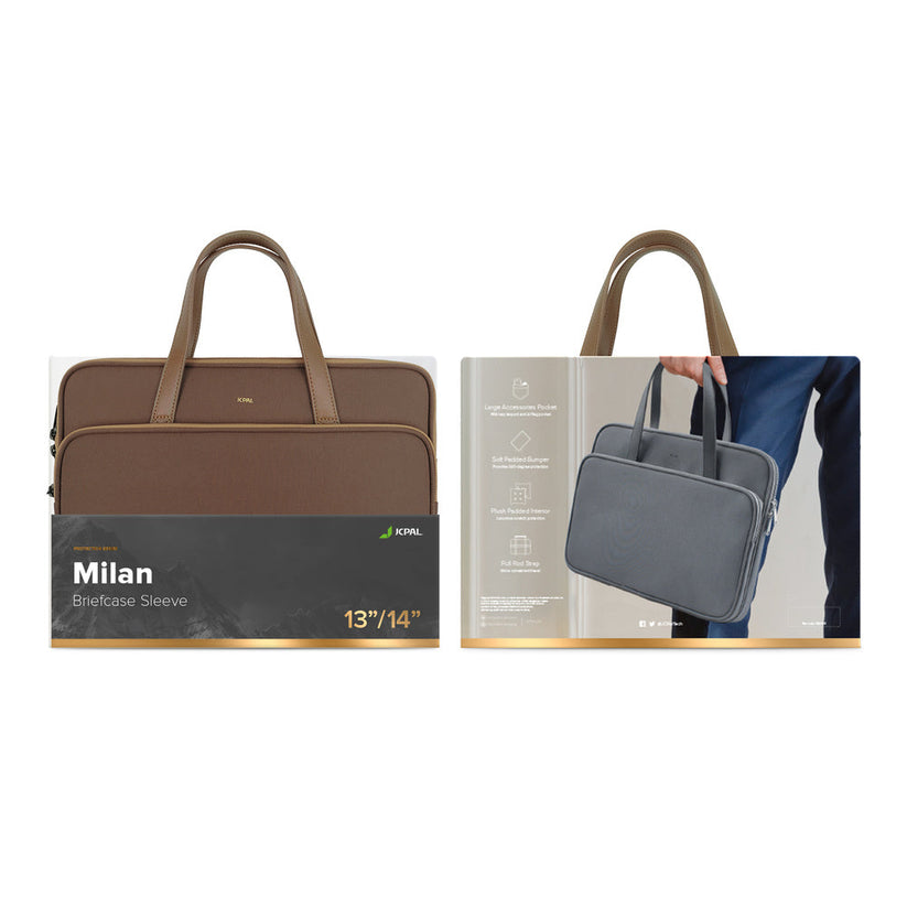 JCPal Milan Briefcase Sleeve - torba do MacBook 13 14" brązowa
