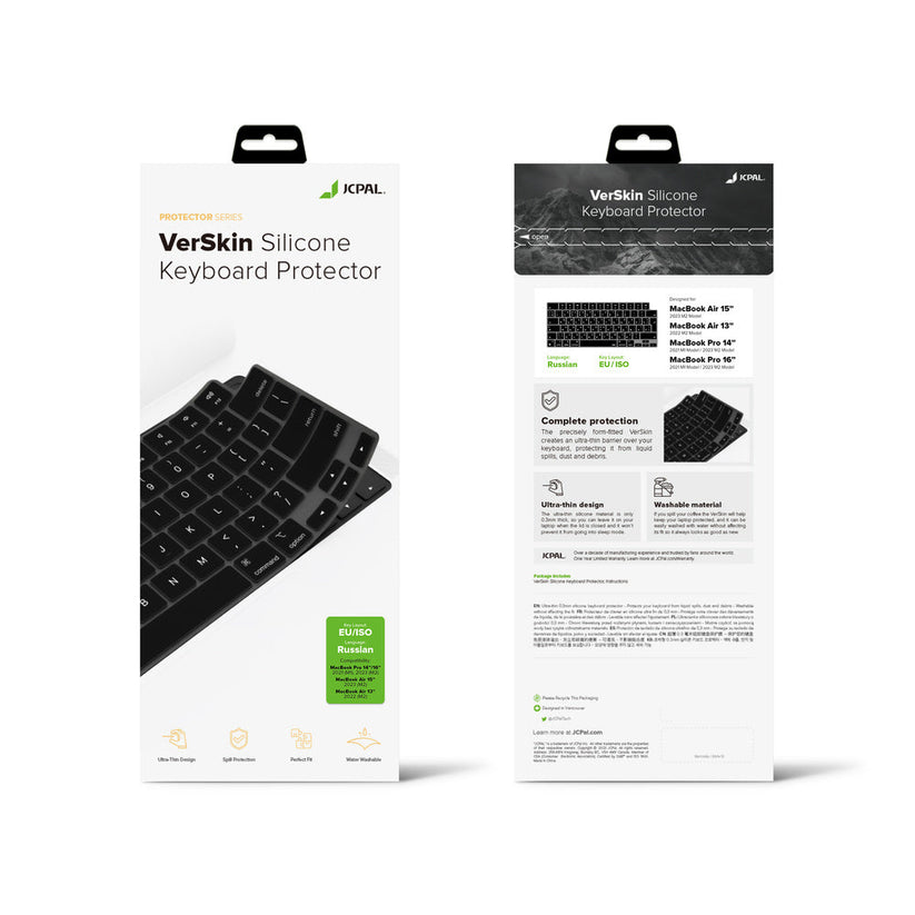 JCPal VerSkin w. KeyBoard Layout Ukrainian Russian do MacBook Air 13" M2-M4 Pro 14" M1-M4 Air 15" M2-M4 Pro 16" M1-M4